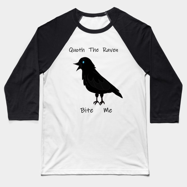 Quoth The Raven Baseball T-Shirt by NicoleDrawsBadly